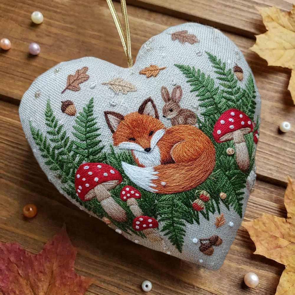 Rubbyoo Heart Embroidery Kit - Woodland Fox | Whimsical Diy Project | Warm Home Hanging - image 7