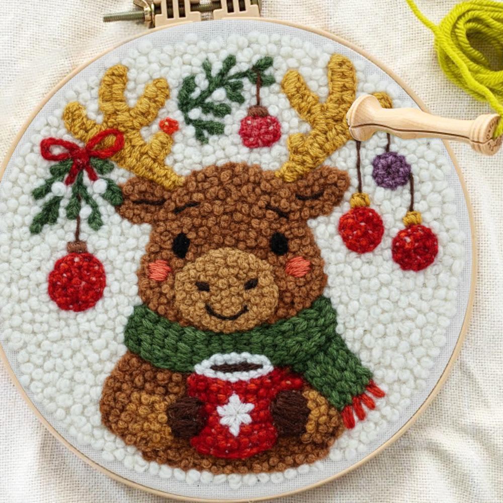 Cozy Christmas Moose Punch Needle – Embroidery Craft Set | Warm Winter Decor - image 9