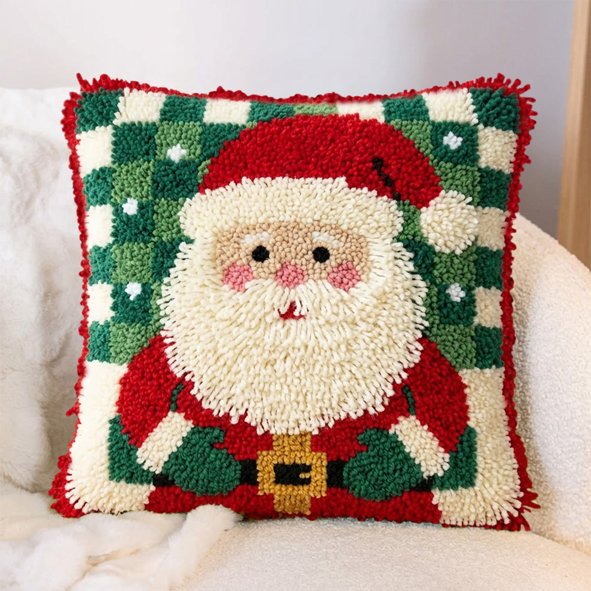 Rubbyoo Latch Hook Pillow Kit - Santa Claus | Festive Home Decor | Diy Handmade Craft  - image 7