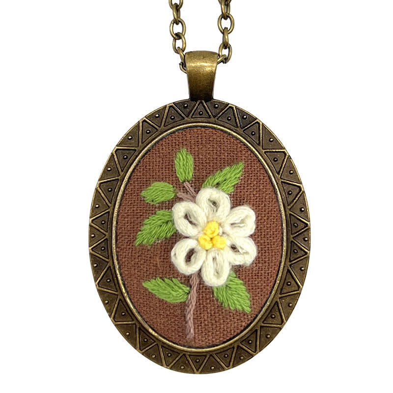 Hand Embroidered Pendant Necklace - Pattern 11 - image 15