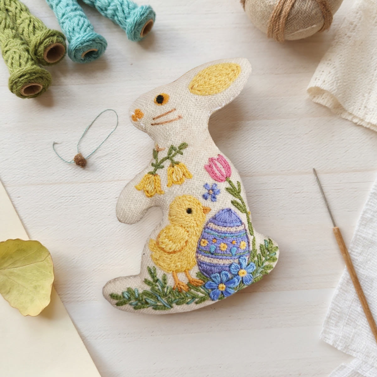Rubbyoo Rabbit Embroidery Kit - Chick And Egg | Handmade Easter Decor | Lovely Bunny Craft  - image 6