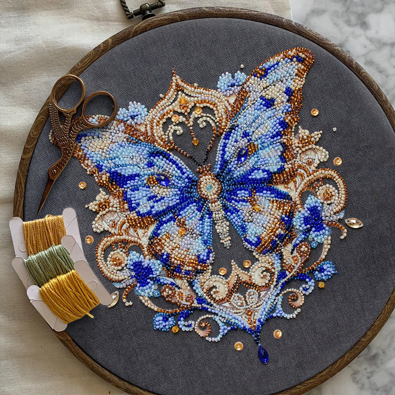 Rubbyoo Bead Embroidery Kit - Stunning Butterfly | Precious Handmade Art | Perfect Gift For Her - image 7
