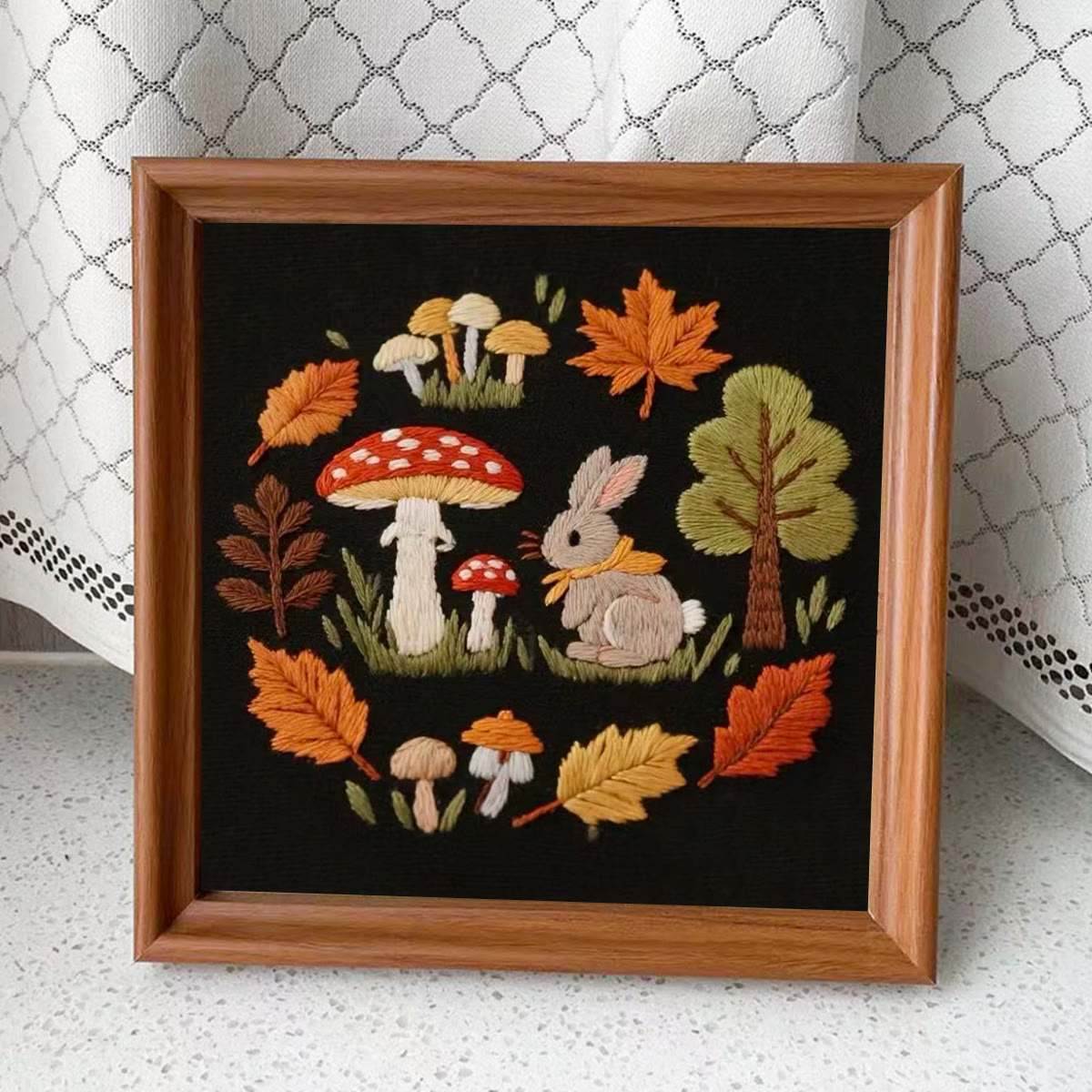 Rubbyoo Embroidery Kit - Autumn Plant | Diy Handmade Needlepoint | Nice Art For Stitch Starter - Embroidery Kit Plus An Extra Frame - image 11