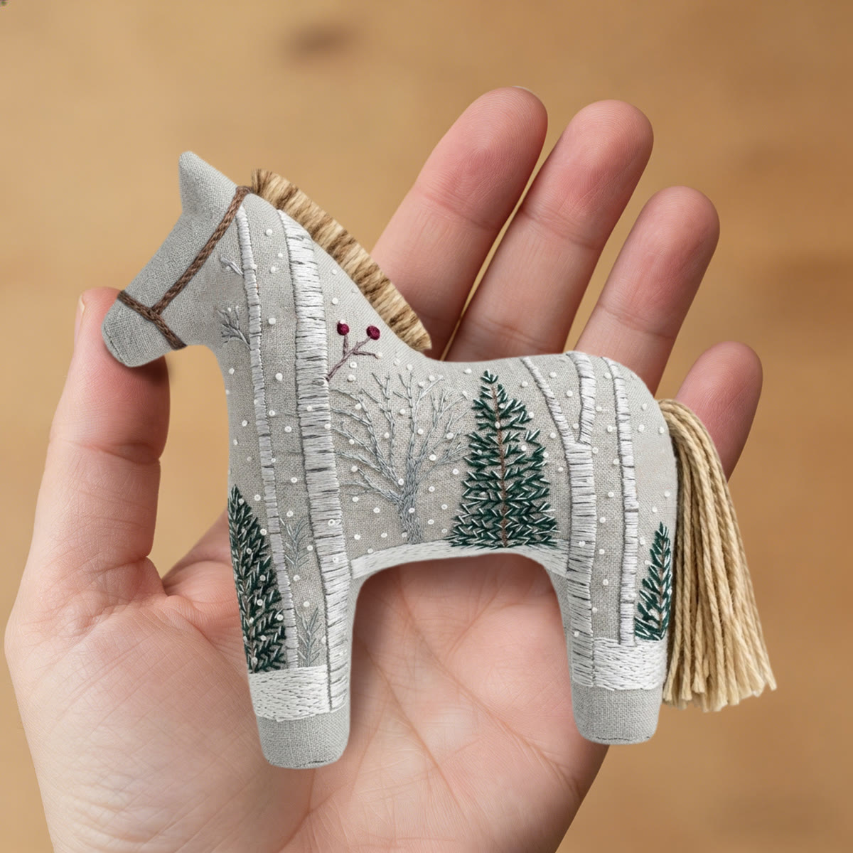 Rubbyoo Dala Horse Embroidery Kit - Birch Tree Forest | Elegant Housewarming Gift | Modern Farmhouse Decor - image 8