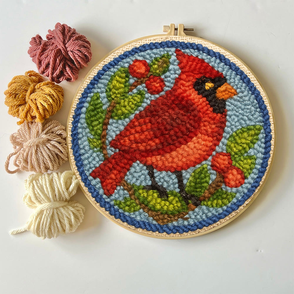 Christmas Cardinal Punch Needle Kit - Christmas Decoration Needlework | Gifts For Bird Lovers  - image 7