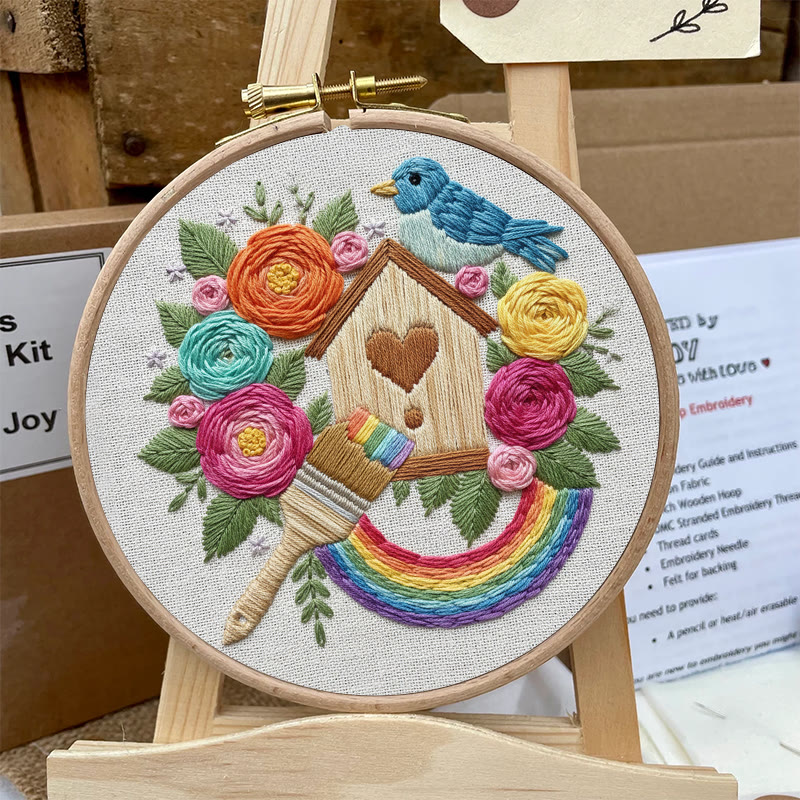 Rubbyoo Embroidery Kit - Printing House | Floral Stitch Craft | Unique Room Ornament - image 8