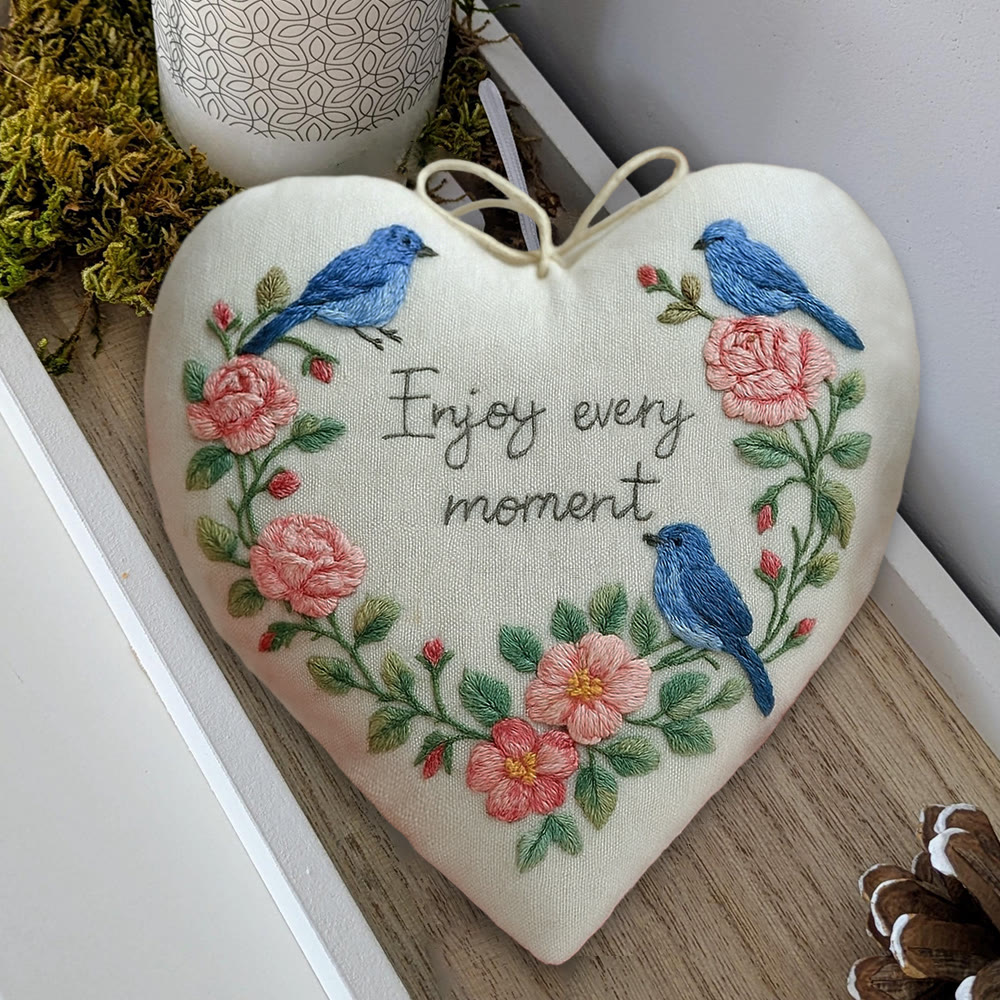Rubbyoo Heart Embroidery Kit - Enjoy Every Moment | Handmade Wall Decor | Perfect Gift For Crafter - image 9