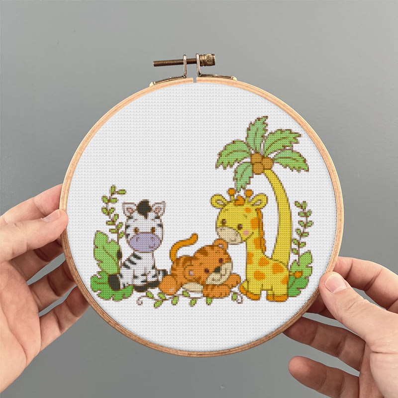  Cross Stitch Kit - Adorable Animal Party | Handicraft For Animal Lovers | Wall Hanging Needlework  - image 8