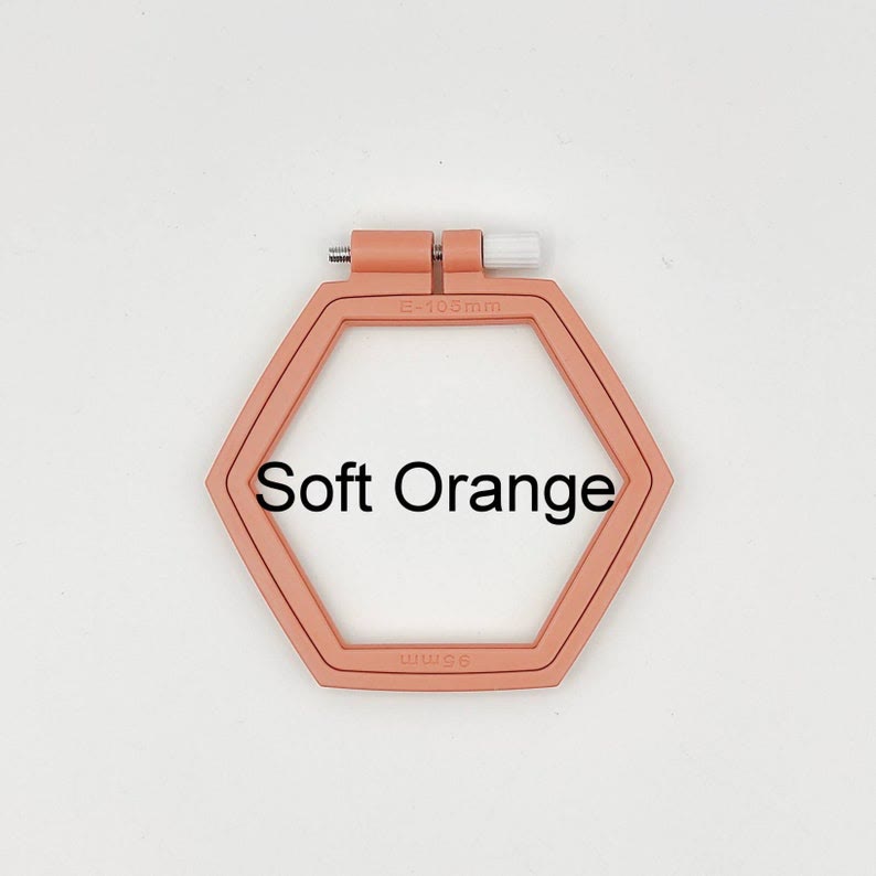 Small Hexagon Embroidery Plastic  Hoop - Colourful Stitch Frames | Perfect Frame For Stitchwork - Soft Orange - 2pcs - image 10
