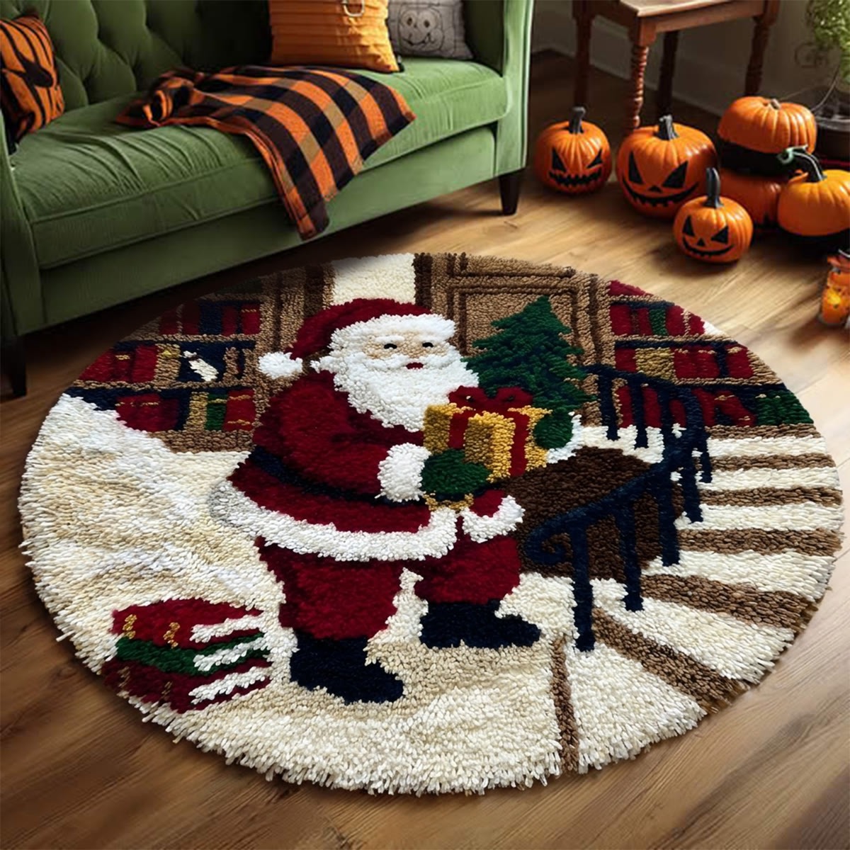 Rubbyoo Latch Hook Rug Kit - Santa Claus And Gift | Christmas Home Decor | Special Handmade Craft Gift - image 8