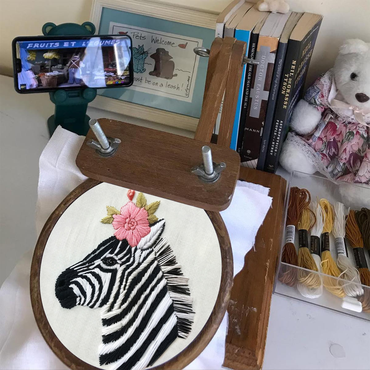Rubbyoo Embroidery Kit-  Zebra With A Flower  - image 7