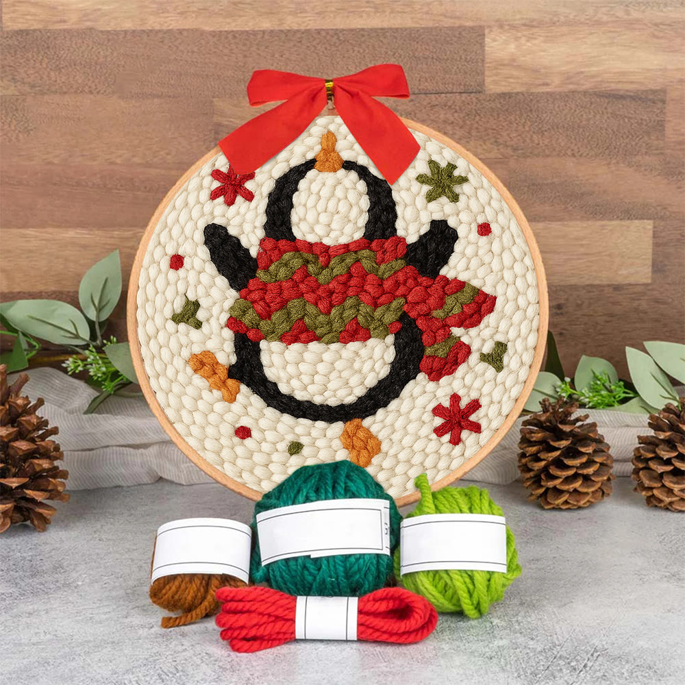 Dancing Penguin Punch Needle Kit - Easy Decorative Handicraft | Perfect Christmas Gifts  - image 10
