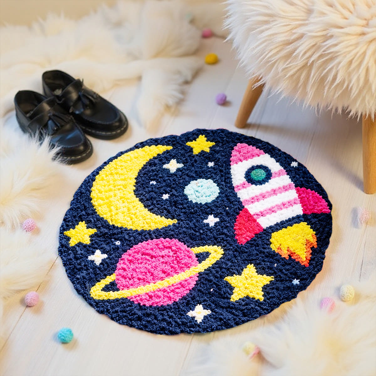 Rubbyoo Latch Hook Rug Kit - Universe | Carpet For Living Room | Diy Nursery Mat - image 7