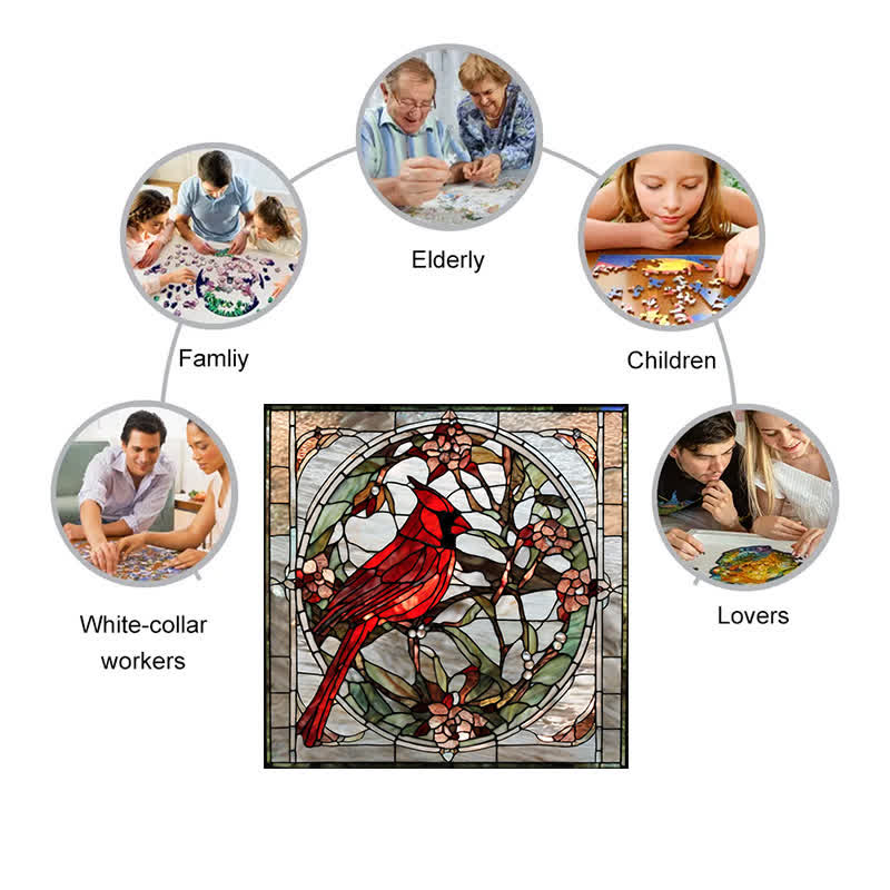 Beautiful Cardinal 2 - Wooden Jigsaw Puzzle