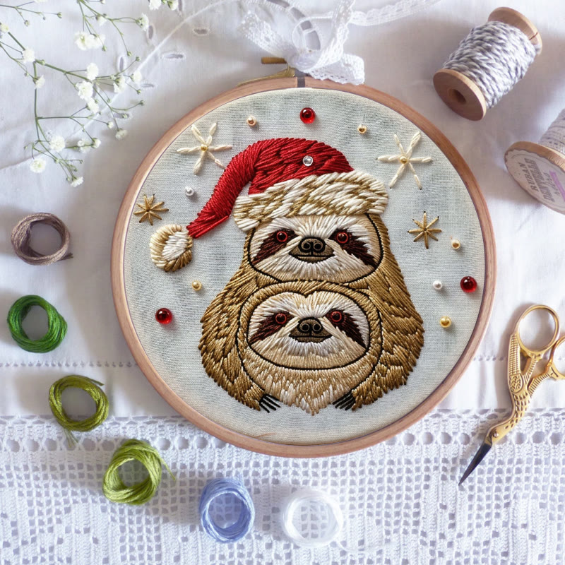 Rubbyoo Embroidery Kit-  Christmas Sloth - image 4