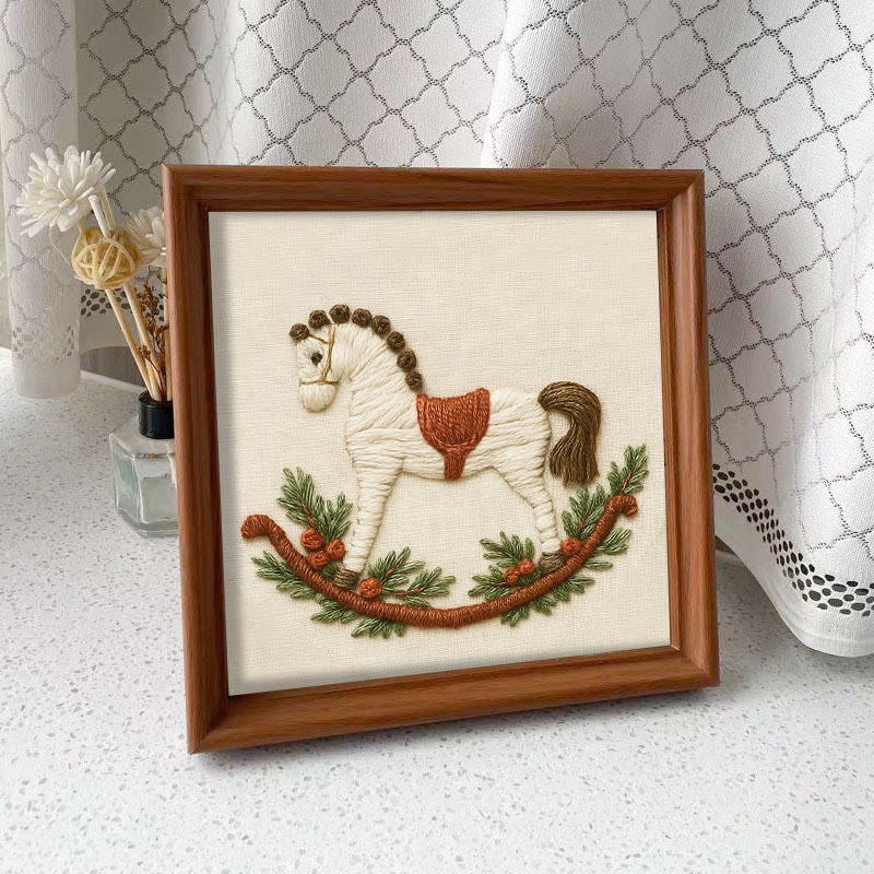 Rubbyoo Embroidery Kit - Rocking Horse | Perfect Home Decor | Nice Handmade Gift - Embroidery Kit Plus An Extra Frame - image 9