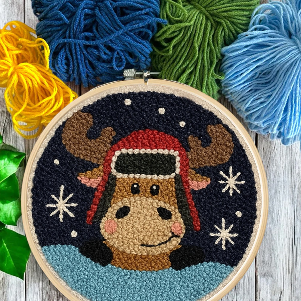  Cute Elk Punch Needle Kit - Handmade Animal Art | Perfect Holiday Gift - image 7