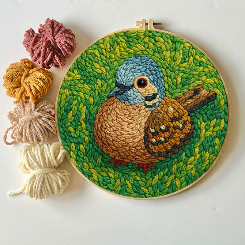 Little Sparrow Punch Needle Kit - Animal Yarn Craft | Relaxing Handmade Artwork - image 8