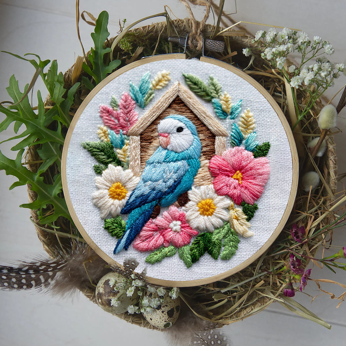Rubbyoo Embroidery Kit - Parrot And Birdhouse | Gentle Diy Project | Heartwarming Present Pick - image 10