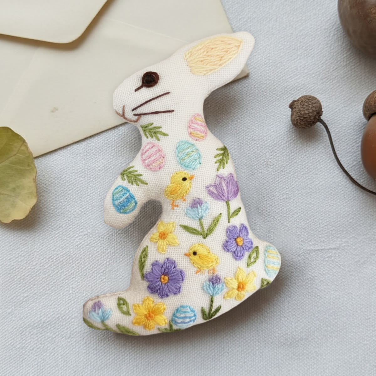 Rubbyoo Rabbit Embroidery Kit - Happy Chicks | Easter Animal Artwork | Holiday Wall Hanging  - image 8