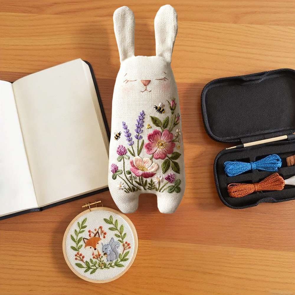 Rubbyoo Bunny Toy Embroidery Kit - Lavender And Peony | Accessible Diy | Lovely Gift For Nature Lovers - image 8