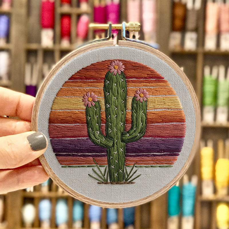 Rubbyoo Embroidery Kit - Charming Cactus | Unique Home Decor | Perfect Housewarming Gift - image 5