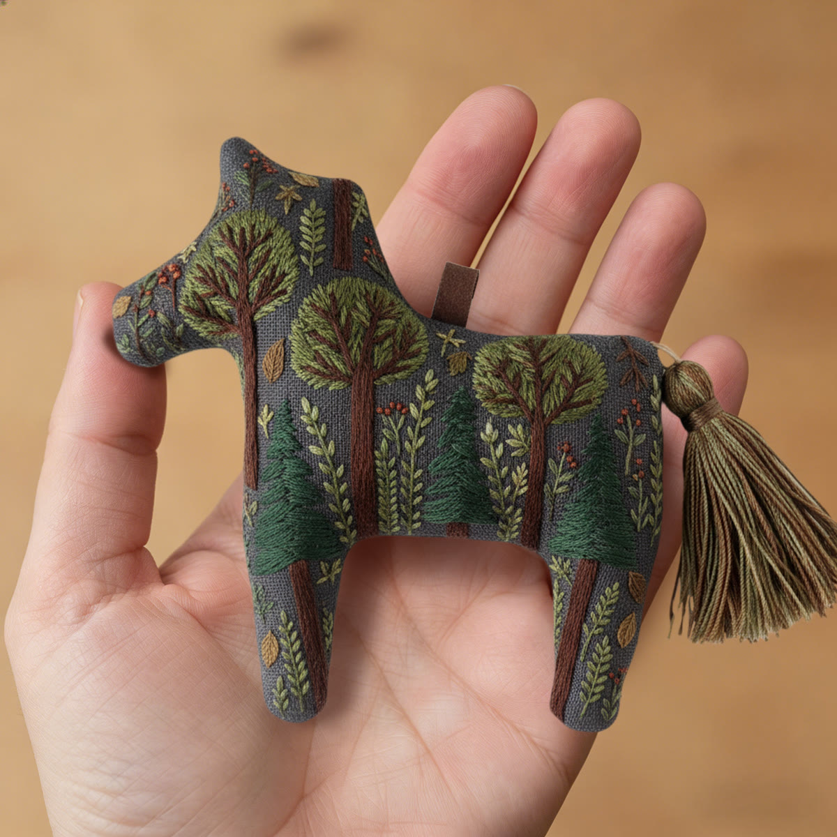 Rubbyoo Dala Horse Embroidery Kit - Green Forest | Handmade Gift | Whimsical Ornament  - image 9