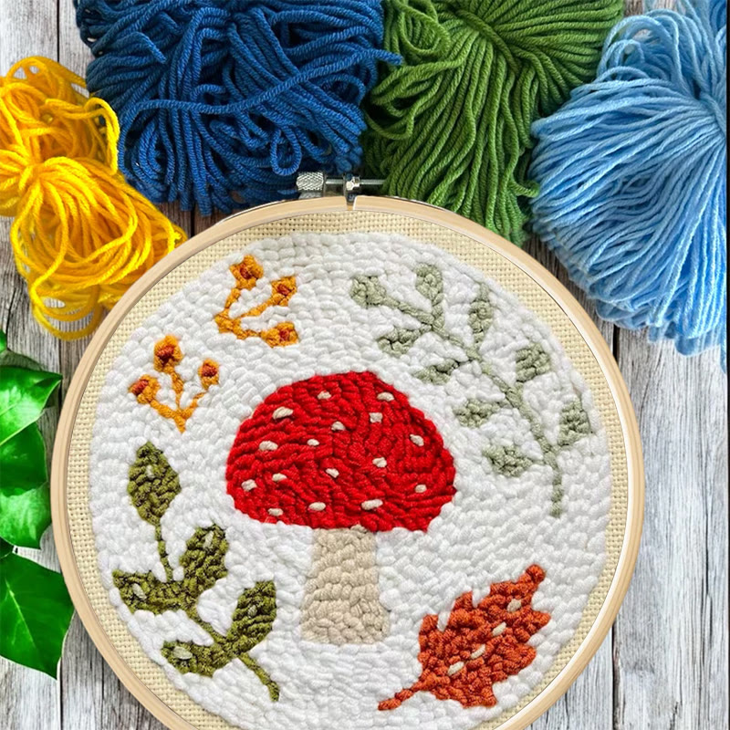 Autumn Red Mushroom Punch Needle Kit - Beginner-friendly Craft | Seasonal Decor Highlight - image 8