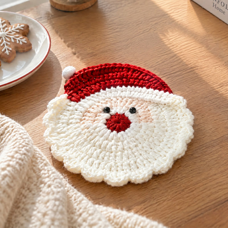Rubbyoo Crochet Christmas Coasters – Handmade Seasonal Heat Insulation Pad | Cozy Festive Table Decor - Santa - image 6