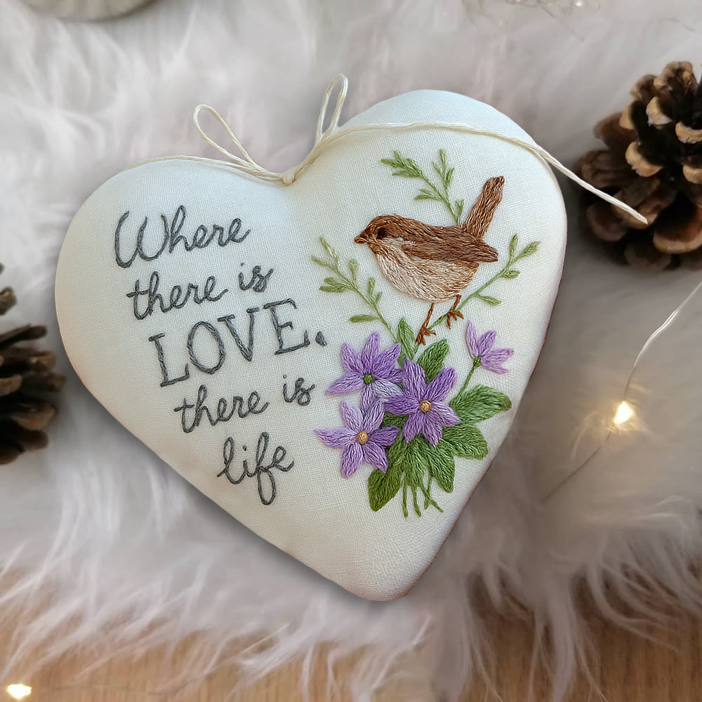 Rubbyoo Heart Embroidery Kit - Love Bird | Floral Animal Craft | Handmade Valentines Ornament  - image 5