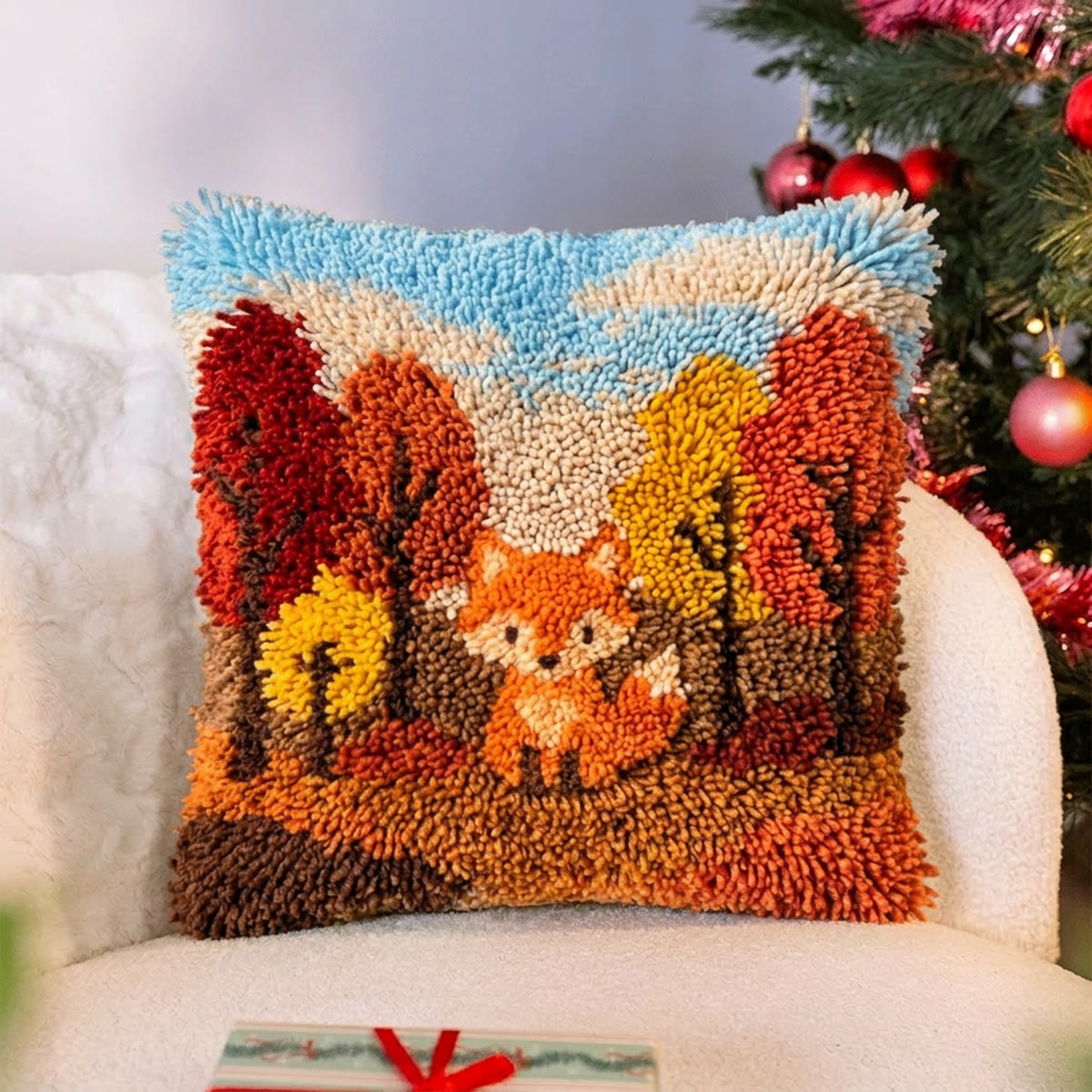 Rubbyoo Latch Hook Pillow Kit - Autumn Fox | Handmade Fall Season Craft | Unique Thanksgiving Gifts - image 7