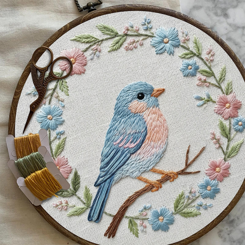 Rubbyoo Embroidery Kit - Floral Bird | Diy Starter Craft | Beginner Needle Art - image 9