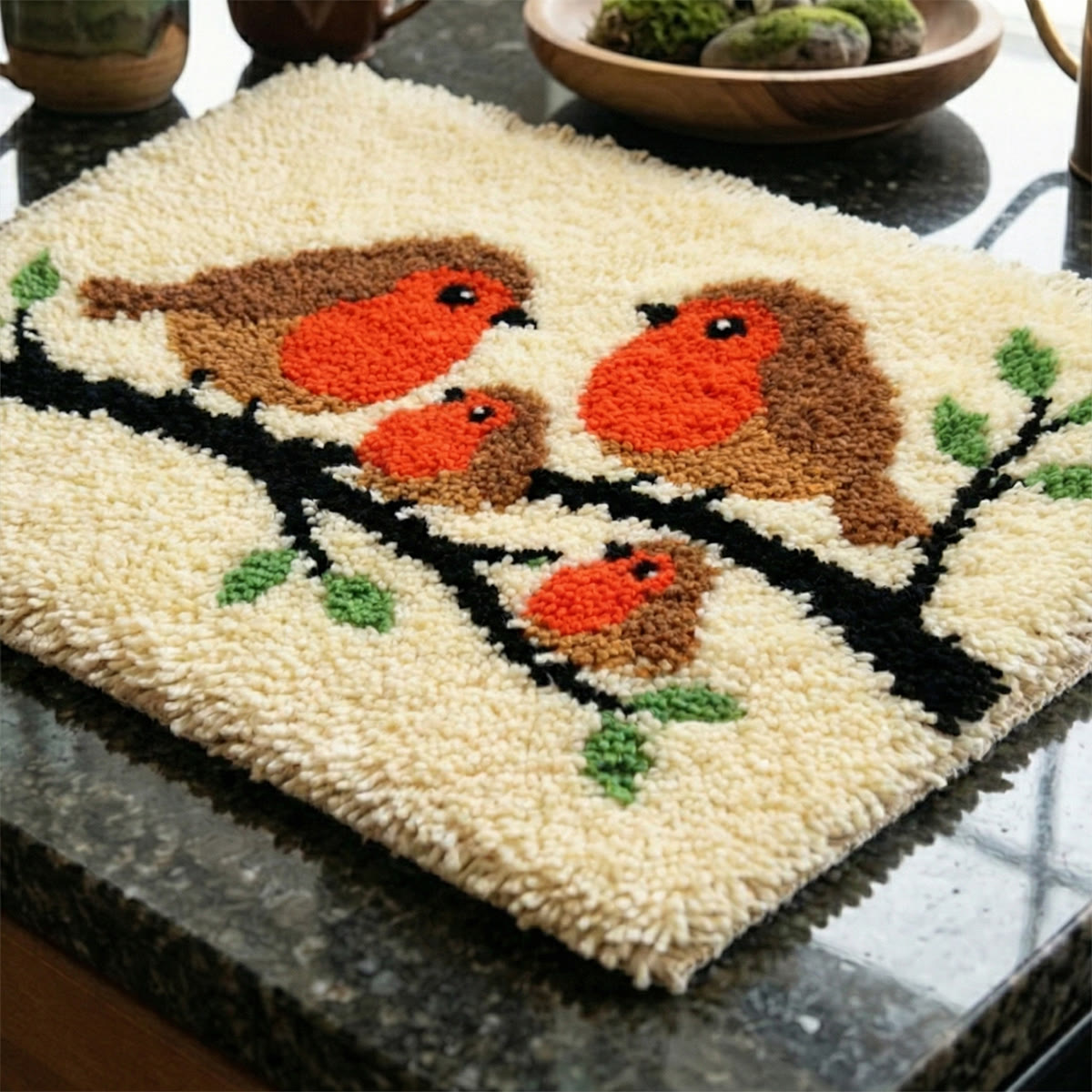 Rubbyoo Latch Hook Rug Kit - Robin Birds | Unique Welcome Doormat | Creative Housewarming Gift - image 7