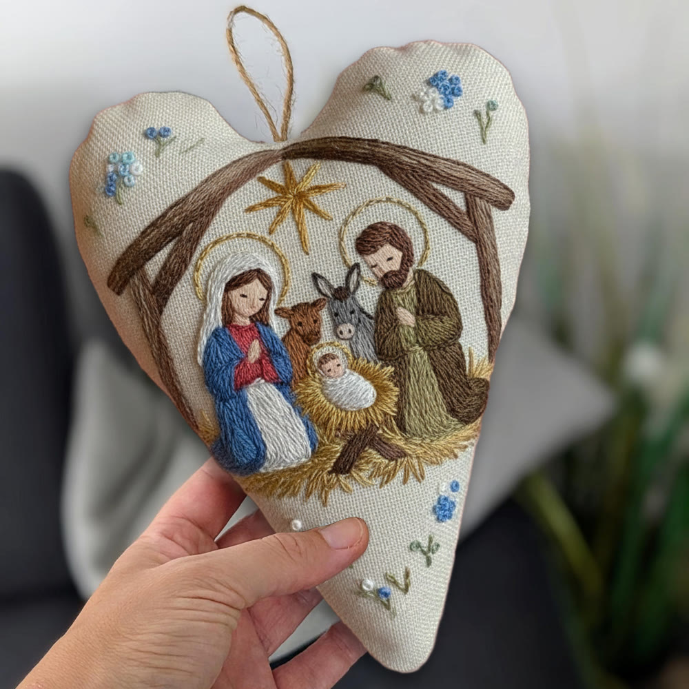 Rubbyoo Heart Embroidery Kit - Nativity Scene | Christmas Decoration | Meaningful Gift For Religious Enthusiasts - image 9