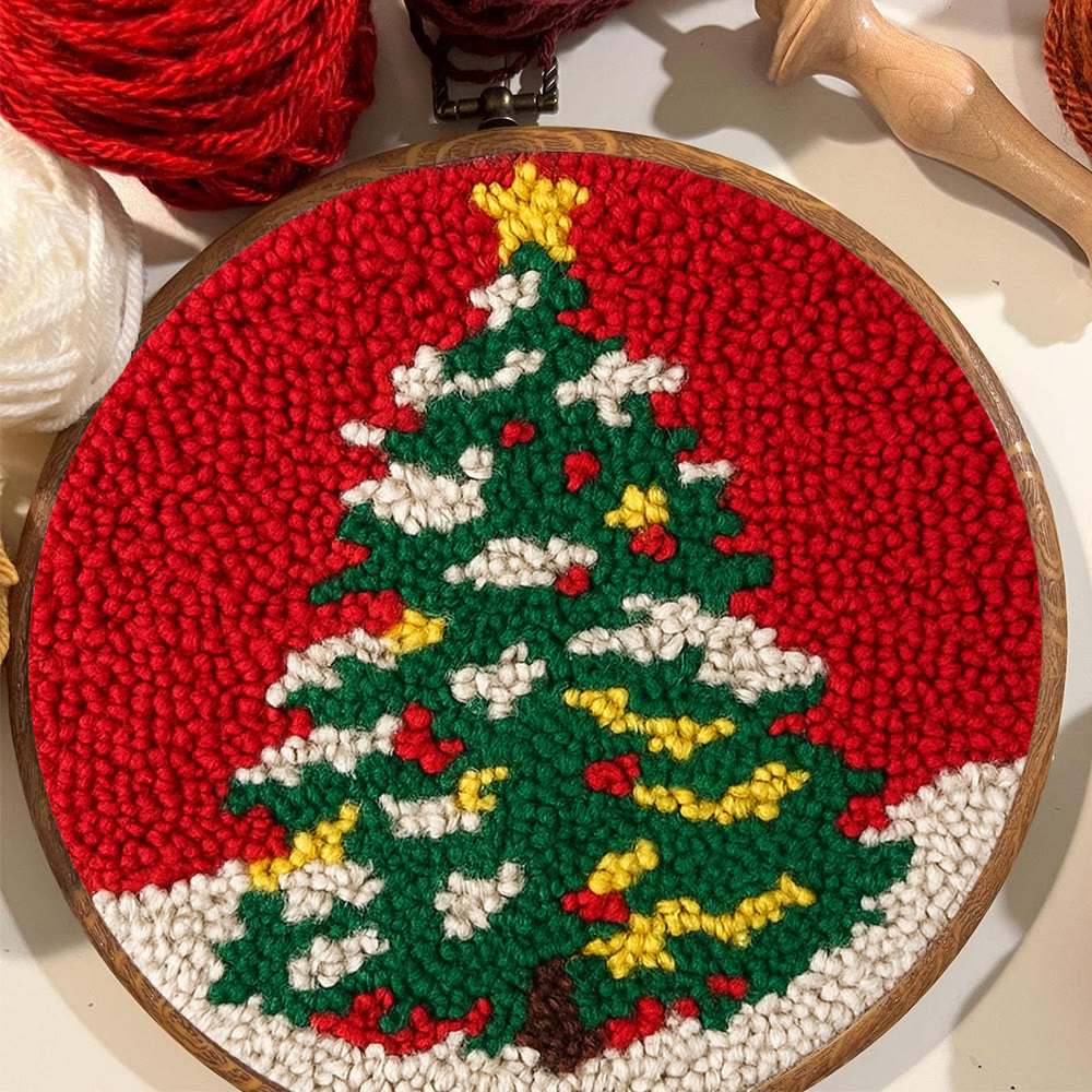 Shiny Christmas Tree Punch Needle Kit - Diy Christmas Needle Art  | Nice Handmade Craft For Kid - image 5