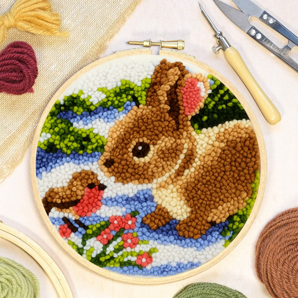 Realistic Bunny Punch Needle Kit – Beginner-friendly Project | Vibrant Handmade Nature Art - image 8