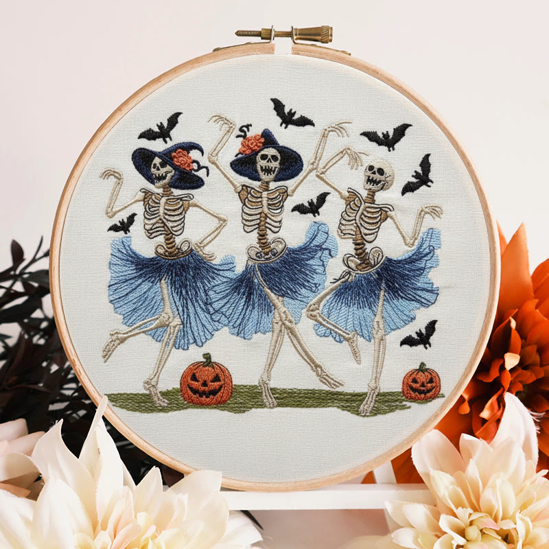 Rubbyoo Embroidery Kit - Ballet Skeleton | Halloween Gothic Handicraft | Diy Hanging Ornament  - image 4