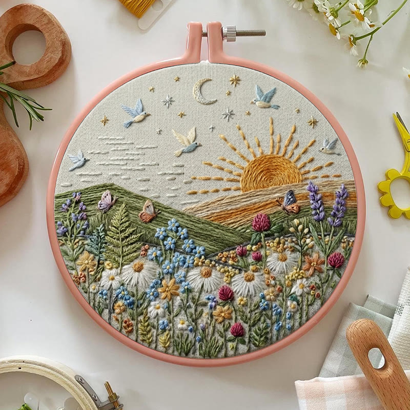 Rubbyoo Embroidery Kit - Beautiful Spring View | Diy Landscape Craft | Perfect Home Ornament - image 5