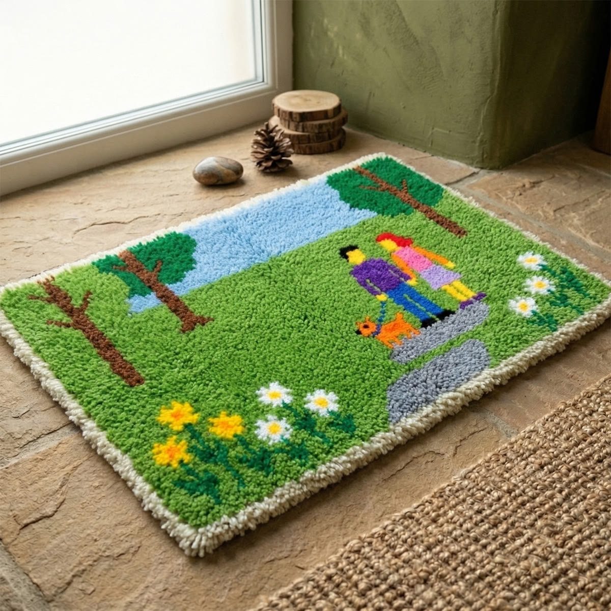 Rubbyoo Latch Hook Rug Kit - Park Date | Diy Handmade Carpet | Unique Anniversary Gift - image 3