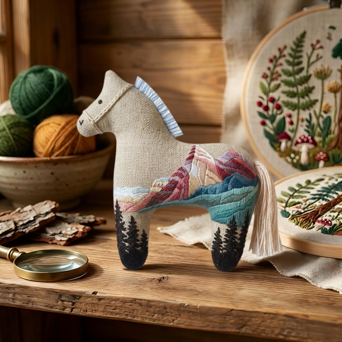 Rubbyoo Dala Horse Embroidery Kit - Mountain View | Mini Stuffed Animal Toy | Beginner Handmade Art  - image 7