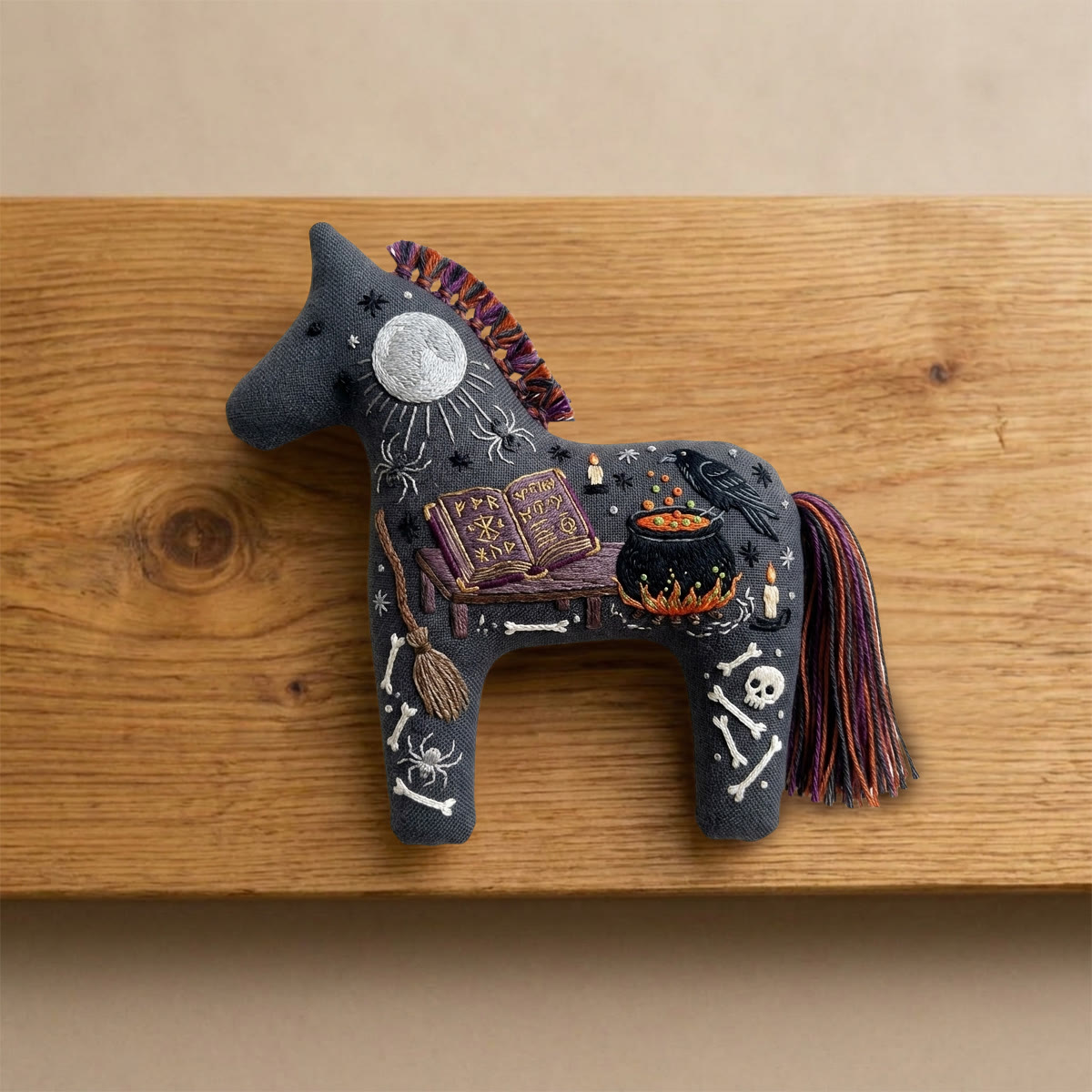 Rubbyoo Dala Horse Embroidery Kit - Witch's Cauldron | Gift For Bestie | Tiered Tray Decor - image 6