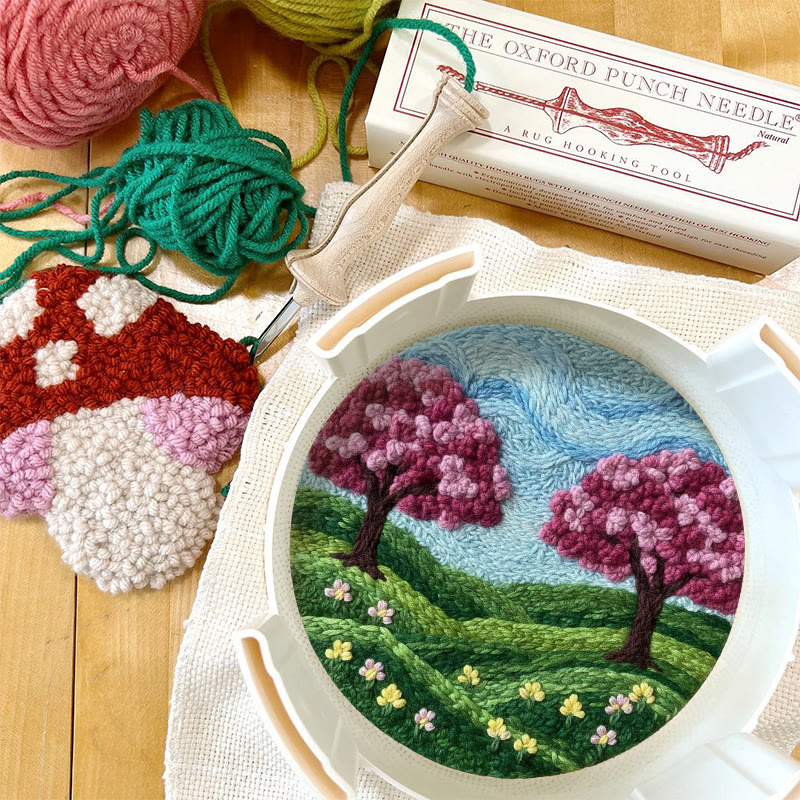 Spring Cherry Blossom Twin Trees Punch Needle Kit – Fresh Spring Decor Hanger | Newbie-friendly Diy Craft - image 12