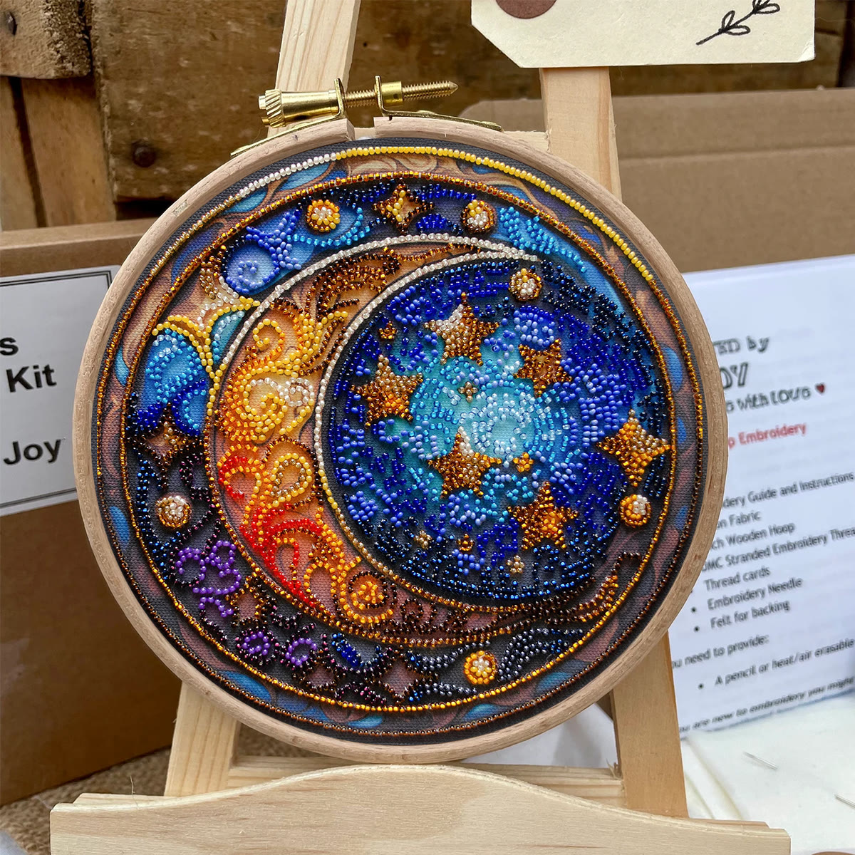 Rubbyoo Bead Embroidery Kit - Moom And Star | Diy Celestial Craft | Unique Celestial Art - image 9