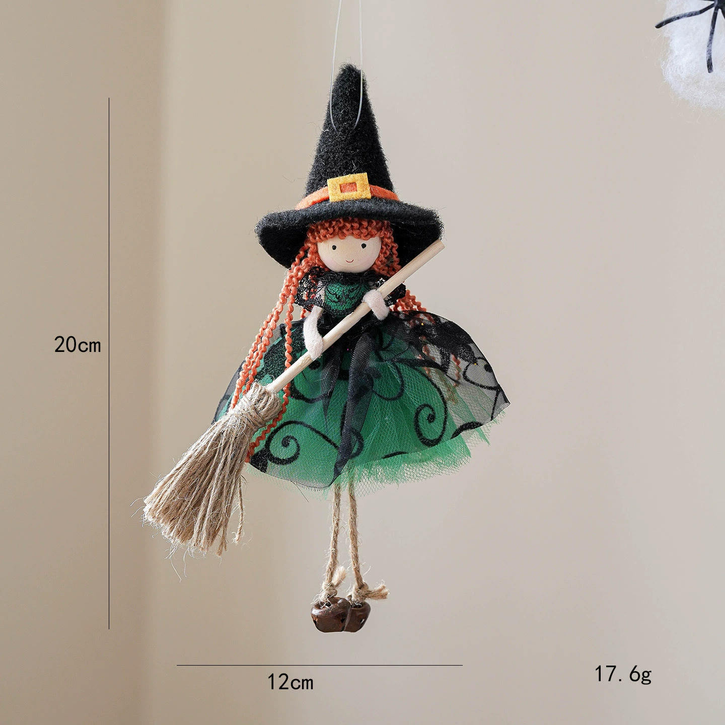 Rubbyoo 4pcs Halloween Witch Pendants - Fantasy Witch | Mysterious Holiday Design | Perfect Outdoor Decor  - Green Wizard - image 7