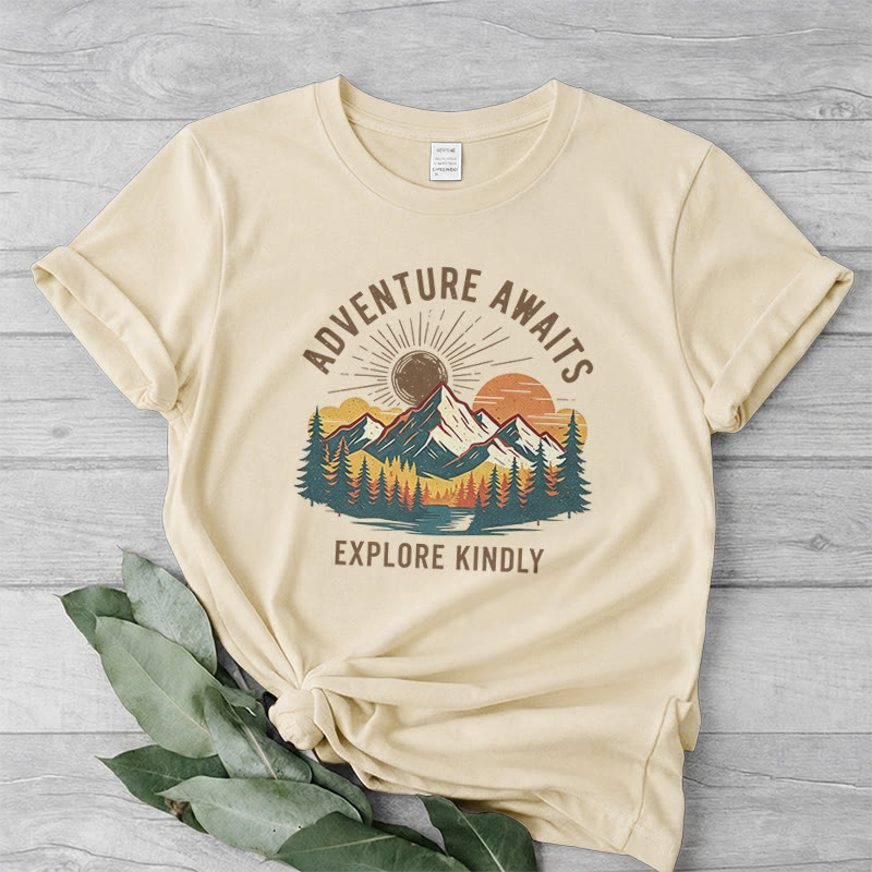 Rubbyoo Aoventure Awaits Graphic Tee - Hiking Camping Tee | Comfort Colors Shirt | Unisex Travel T-shirt - image 15