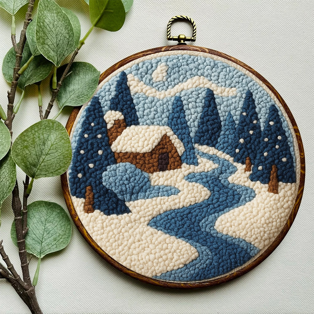 Winter Cabin Punch Needle Kit – Ideal Gift For Nature Lovers | Cozy Handmade Winter Portrait - image 10