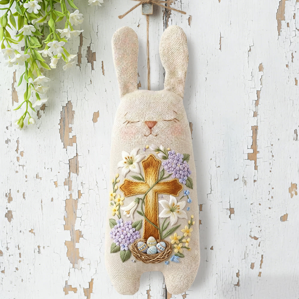 Rubbyoo Bunny Toy Embroidery Kit - Easter Cross And Lily | Festive Diy | Perfect Holiday Keepsake - image 5