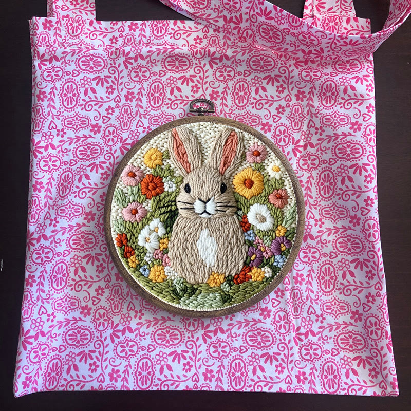 Floral Rabbit Punch Needle Kit - Bunny Artwork Collection | Unique Holiday Gifts - image 10