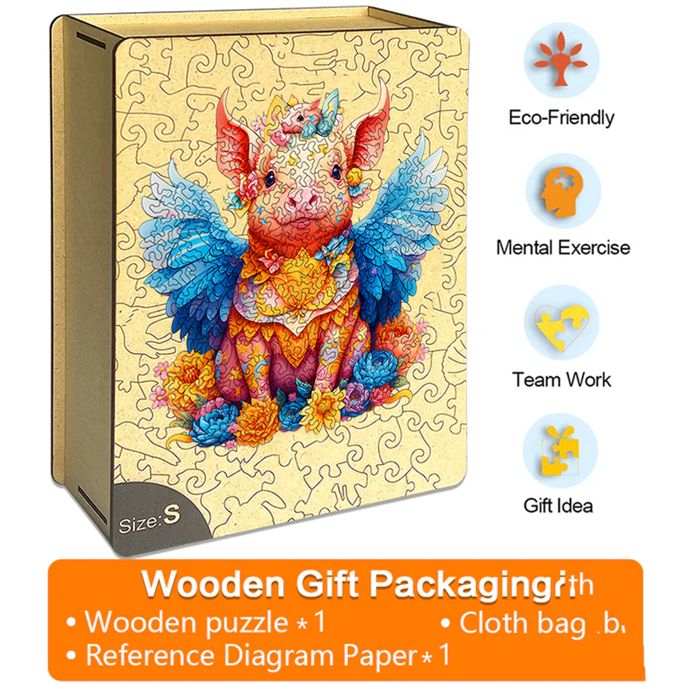 Angel Pig - Wooden Jigsaw Puzzles