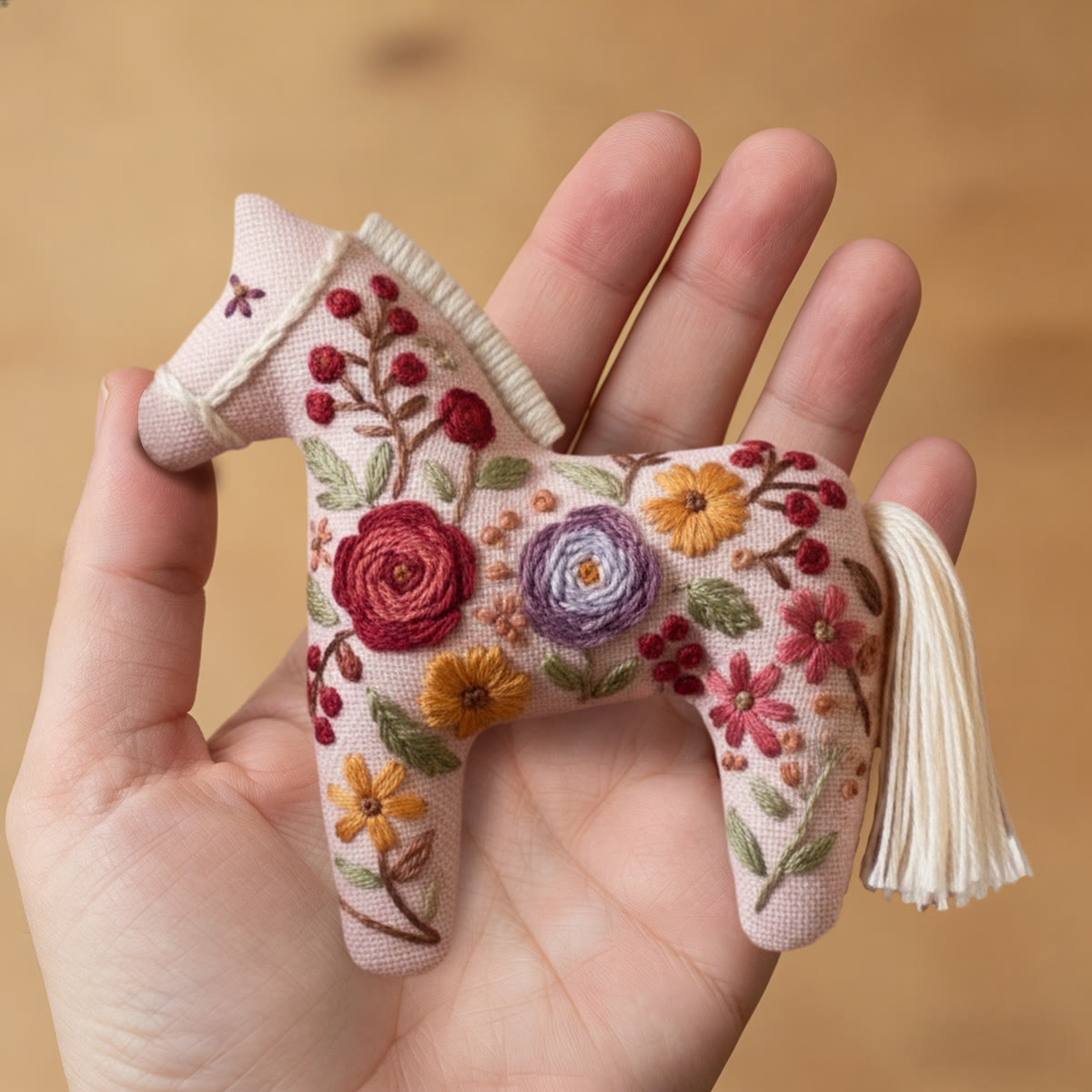 Rubbyoo Dala Horse Embroidery Kit - Rose | Sewing Handmade Gift | Pretty Pendant - image 9